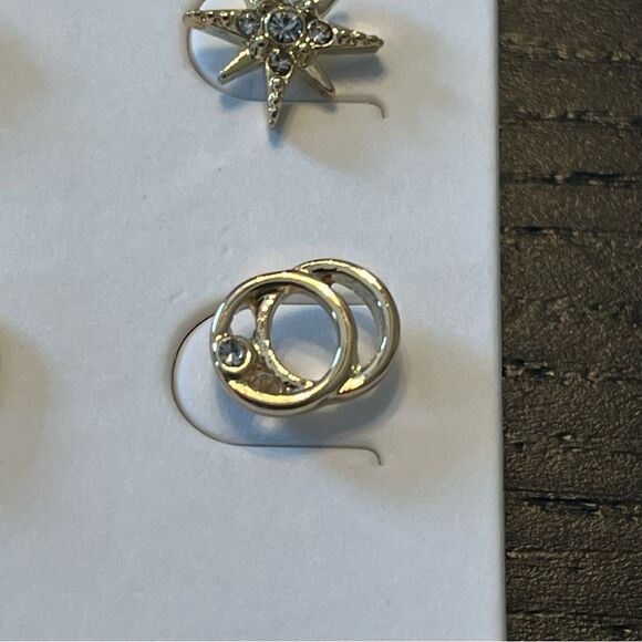 Marlyn Schiff Duo of Gold Post Earrings NWT - Picture 3 of 5